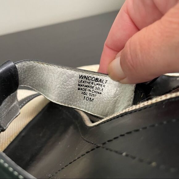 Nine West WNCOBALT Vintage Linen and Leather Upper Slide On Heeled Sandal, 10 - Picture 16 of 16